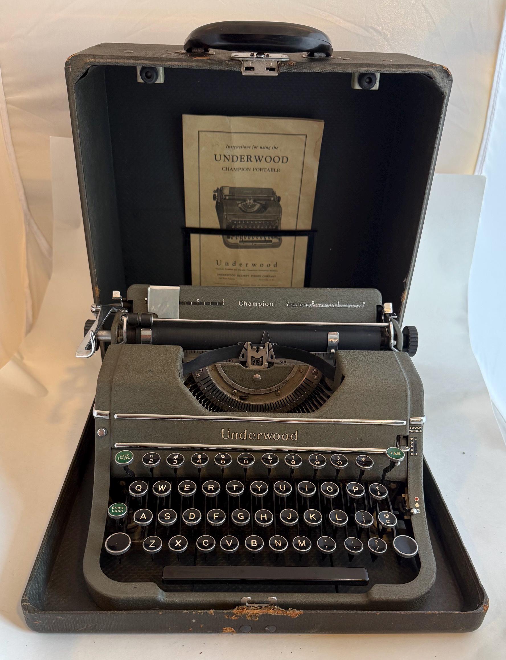 Antique Underwood Typewriter With Case - Etsy