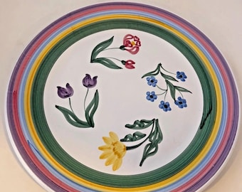 Vintage Hand Painted Italy Pottery Caleca Melissa 14" Serving Platter