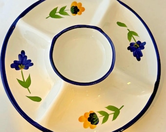 Dansk San Nicolo Chip and Dip platter 15 " Round - Vintage