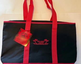 Trader Joe's Black & Red Large Insulated Cooler Tote New With Tags!