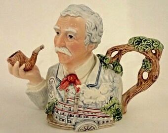Vintage Fitz & Floyd Literary Masters Mark Twain Collector's Teapot Ltd. 477/5000