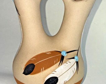 Native American Wedding Hand Painted Signed Betty Selby Vase - RARE