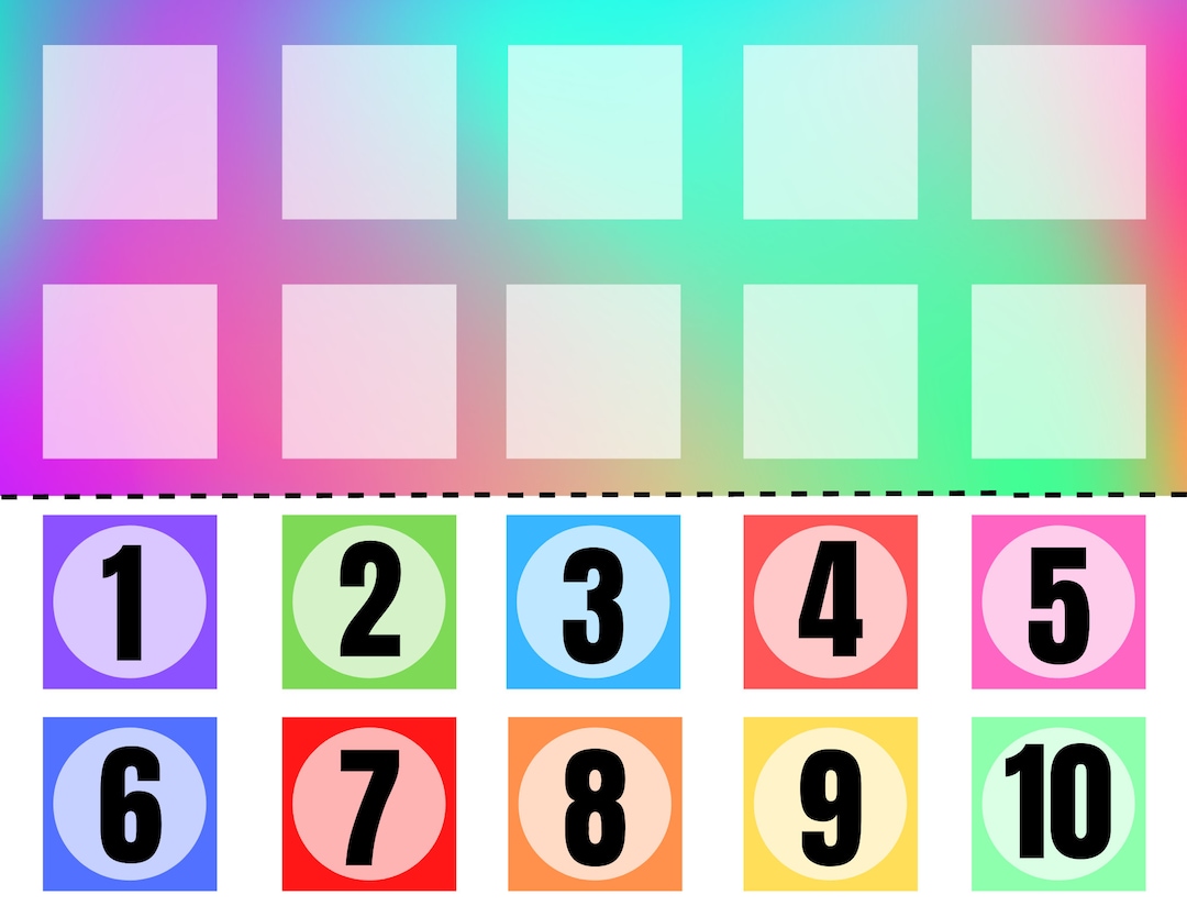 DIGITAL Token Board Rainbow 10 Tokens Etsy