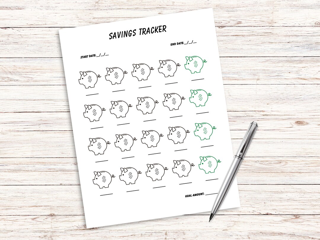 Piggy Bank Savings Tracker/planner Printable - Etsy