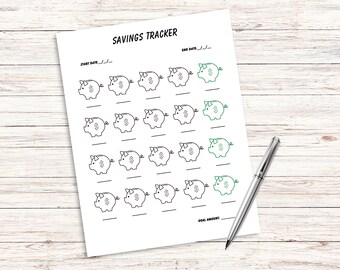 Piggy Bank Savings Tracker *instant Download* - Etsy