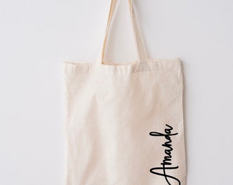 Personalized Name Canvas Tote Bag | Bridesmaid Gift