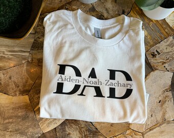 Custom Dad Shirt With Kids Names| Fathers Day Shirt | Personalized Dad Shirt | Fathers Day Gift | Gifts from children | New Dad Gift|