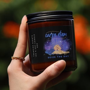 Carpe Diem Candle | Soy Wax Candle | Gift Idea For Her | Aesthetic Candle | Minimalist Candles | Soy Wax | Quote Candle | Motivation Candle