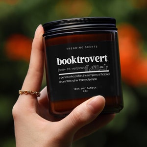 Booktrovert Bookish Candle | Soy Wax Candle | Gift Candle | Decor Candles | Soy Wax | Quote Candle | Candle For Her
