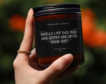 Smells Like Kaz, Inej, & Jesper Candle | BookTok Candle | Bookish Candles | Gift for Her | Birthday Gift Idea | Book Lover Gift