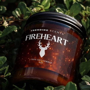 Fireheart Candle | TOG Inspired Candle | Acotar Candle | Bookish Candles | Bookish Gift Idea | Literary Gift | Book Series Inspired Candle