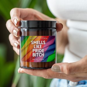 Smells Like Pride Bit*ch Gays Candle | Funny Gay Gift | Pride Candle | Pride Gifts | Housewarming Gift, Funny Candle | LGBT Pride Month