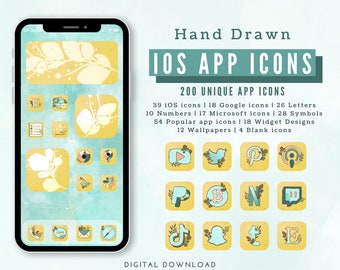 App Icons, Easter App Icons, Yellow iOS App Icons, iPhone App Icons, iOS 14 Icons