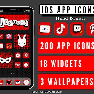 Anime Aesthetic App Icons, iOS App Icons for Magna Lovers, iOS App Icon Pack, iOS 14 App Icons, iPhone Icons for Comic Book Lovers image 1