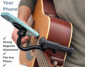 ORIGINAL Magnetic Guitar Phone Holder E-Guitar and Ukulele -  Professional Grade