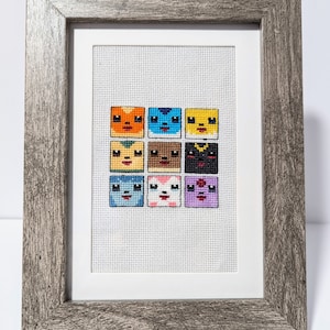 Eeveelution Cross Stich in Wooden Frame (5*7)