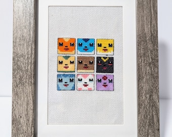 Eeveelution Cross Stich in Wooden Frame (5*7)