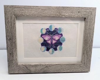Lunar Moth Cross Stitch in Wooden Frame (4*6)