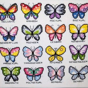 Pride Butterflies Cross-Stitch