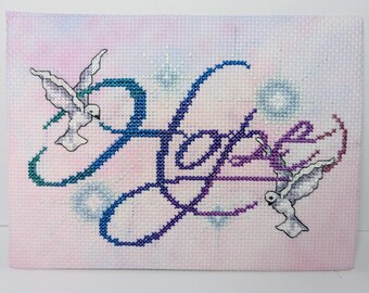Hope, Believe, Dream, Imagine Cross-Stitch