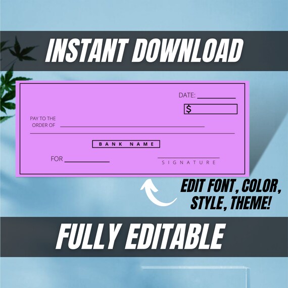 Blank Cheque Blank Checks Blank Check Template Svg Etsy