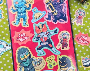DEN-O KAMEN RiDER glossy sticker sheet.