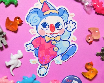 KOALA CLOWN holographic sticker.