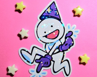 Wizzical Wizard Sticker: Glossy Holographic Vinyl