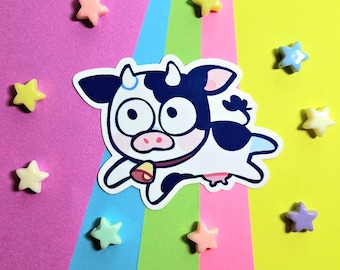 Leaping Cow Glossy Sticker