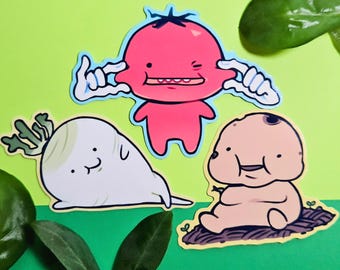 Vegetable Kids Glossy Stickers