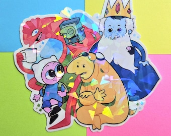 Smiling Friends & Adventure Time Crossover Holographic Sticker