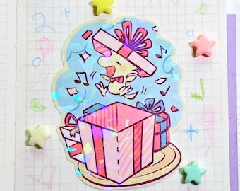 Yellow Bird Surprise Holographic Sticker