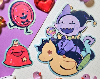 JEViL, NUBERT, and C. ROUND deltarune holographic sticker set