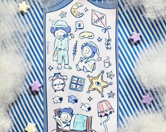 GOODNiGHT MONSTER sleepy glossy sticker sheet.