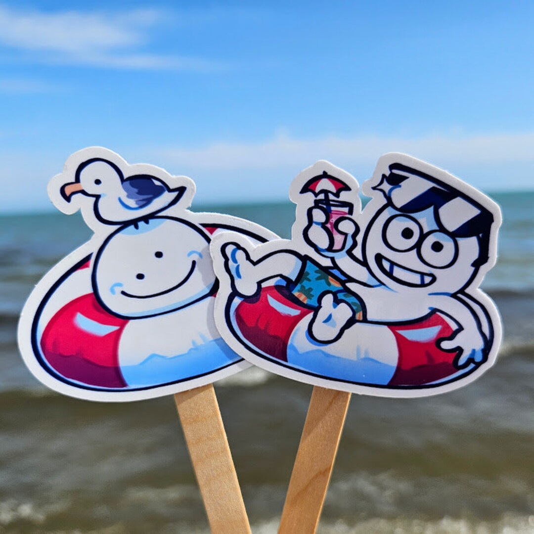 Matching Floatie Glossy Stickers / Fun Summer Beach Stickers - Etsy