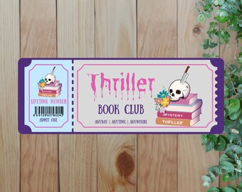 Thriller Book Club Bookmark: Handmade Glossy Page Holder
