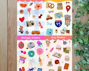 Story Teller Journal & Scrapbook Stickers | Roadtrip, Nostalgia, Cozy Themes (4x6 Inch)