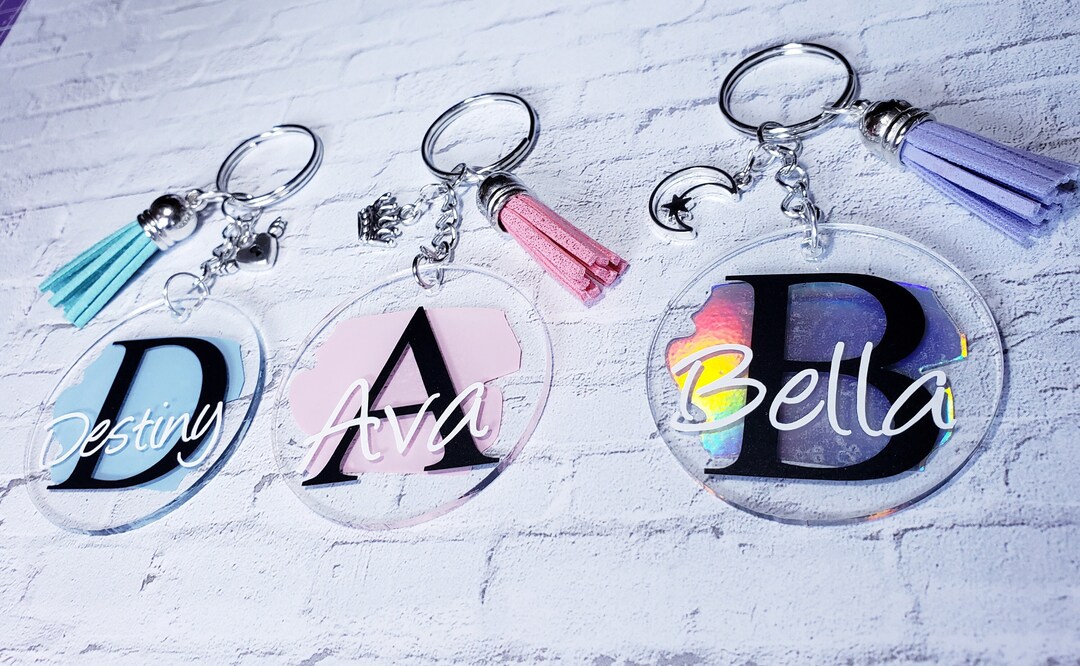 Personalized Acrylic Keychains, Name Keychain, Name Dangler, Name