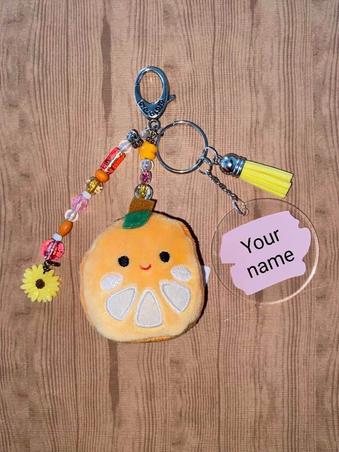 Orange Squishmallow Keychain Personalized Orin the Orange Etsy