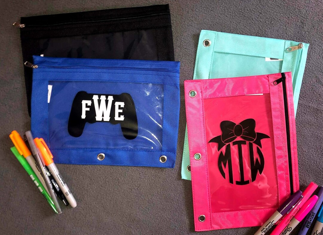 Personalized 3 Ring Pencil Pouch Binder Pencil Pouch Back to Etsy