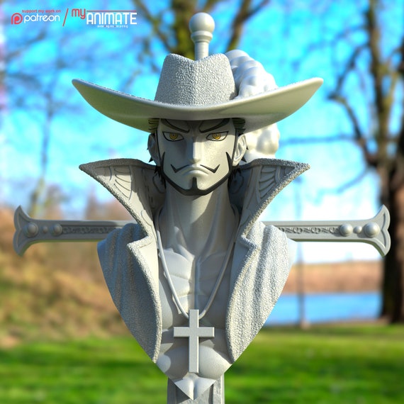 STL file Mihawk bust - one piece 👤・3D printer design to download