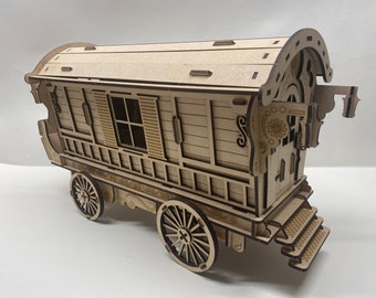 Gypsy Wagon Caravan Van Kit, MDF laser cut model kit