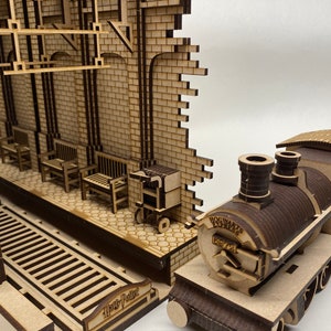 Book nook platform 9, Wizards express, laser cut Kit, gift for any occasion image 1