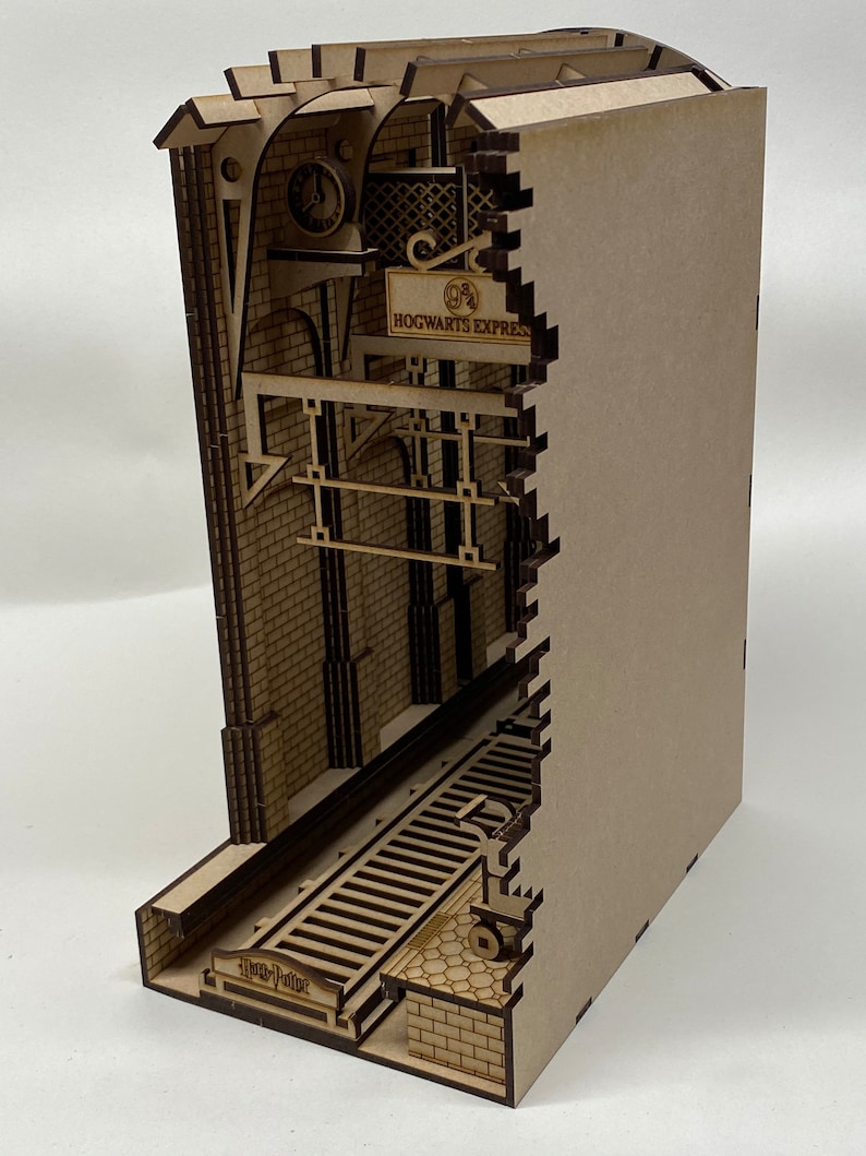 Book nook platform 9, Wizards express, laser cut Kit, gift for any occasion image 4