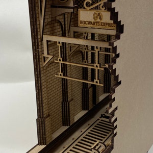 Book nook platform 9, Wizards express, laser cut Kit, gift for any occasion image 10