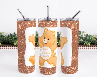 Sublimation Wrap, 20 Oz Skinny Tumbler Swear Bear Wrap, PNG File - Etsy