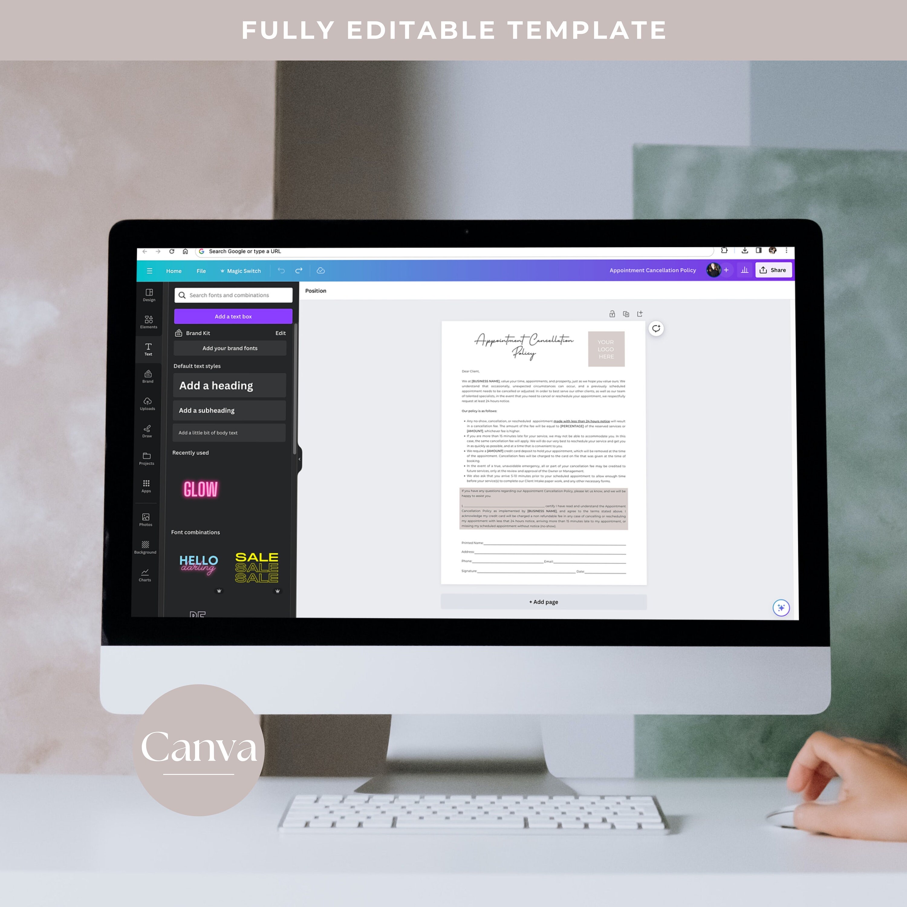 Appointment Cancellation Policy Template Editable Appointment