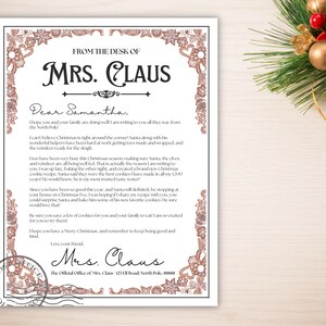 Editable Letter From Mrs Claus | Mrs Claus Letter Template | Vintage ...