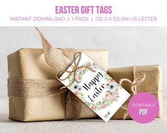 Happy Easter Gift Tag | Printable Easter Basket Tag | Easter Gift Tags | Printable Gift Tag | Easter Labels | Printable PDF