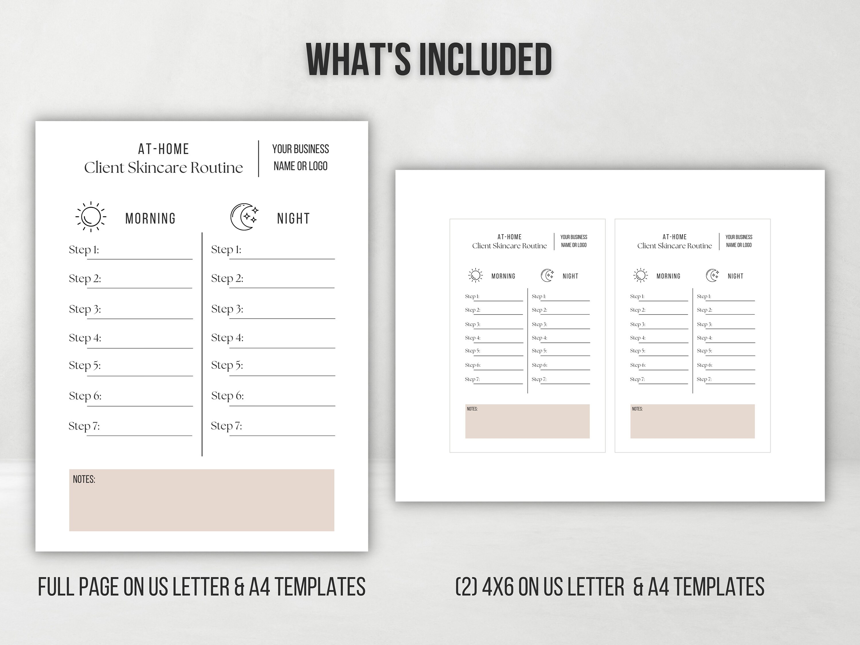 Client Skincare Template Editable Skincare Routine Guide - Etsy